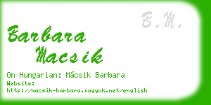 barbara macsik business card